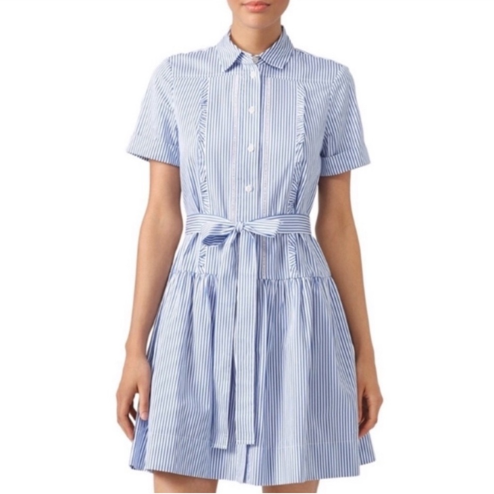 BROOME STREET KATE SPADE Blue White Striped Dress